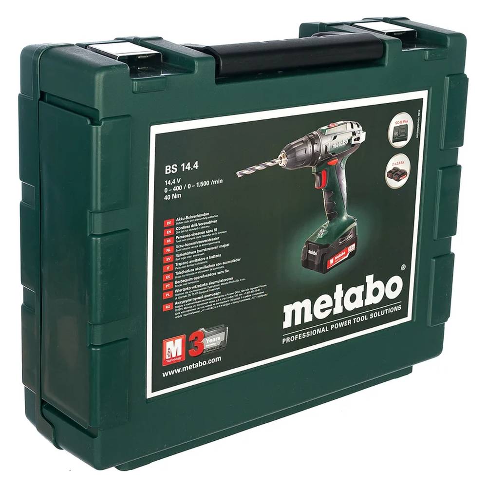 Шуруповерт аккумуляторный Metabo BS 14,4 кейс