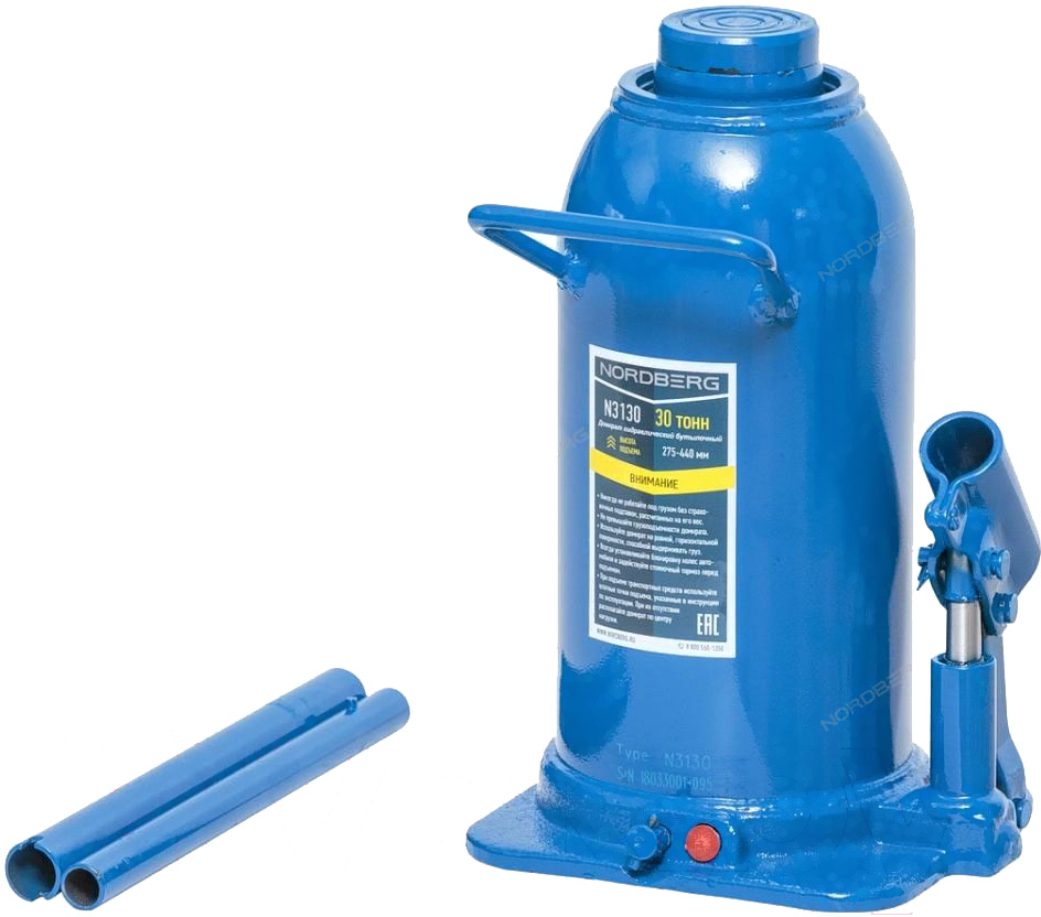 Домкрат бутылочный, 30 т NORDBERG N3130