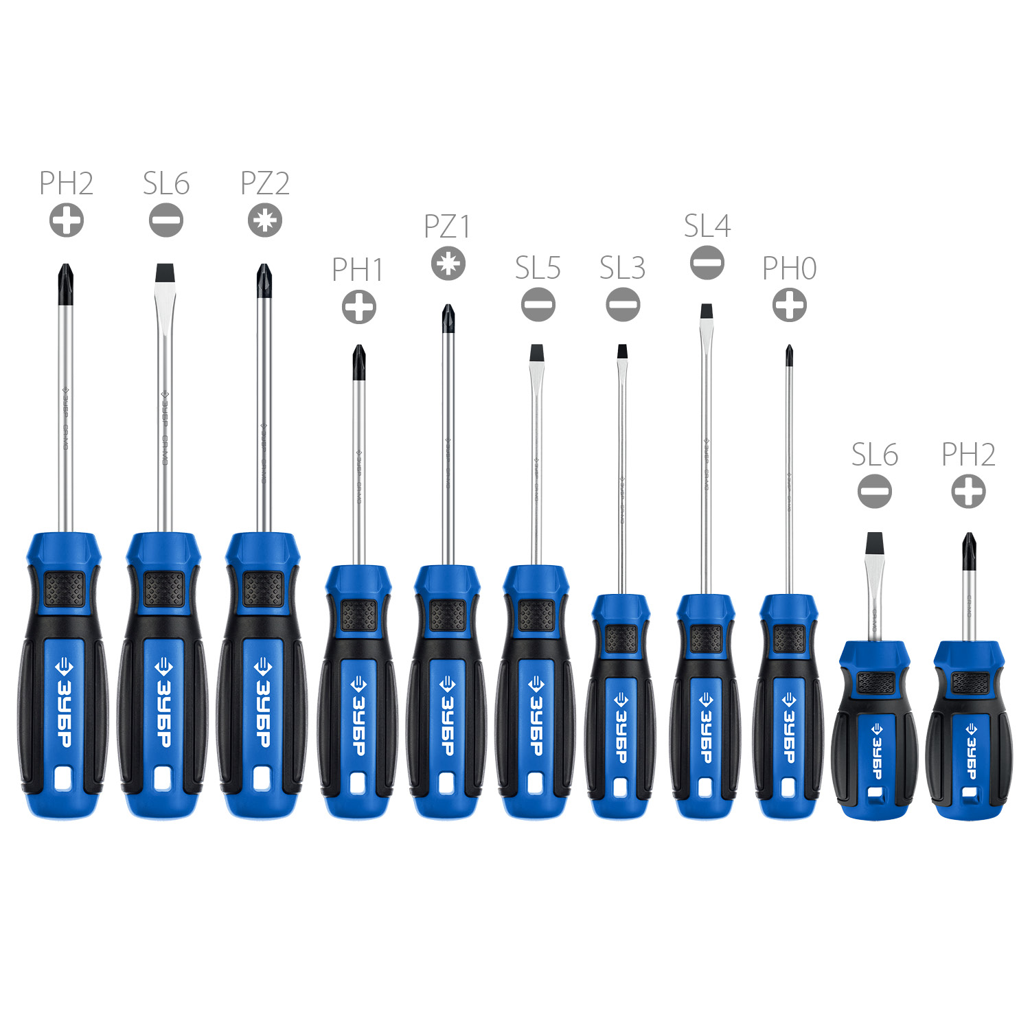 ЗУБР 11 предм., набор отверток, Профессионал (25241)