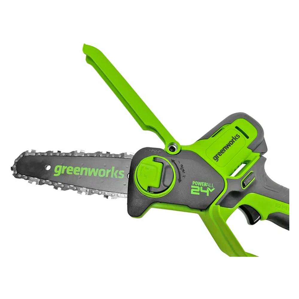 Пила цепная аккумуляторная Greenworks G24MCS10 (мини) (АКБ 2Ач и ЗУ)