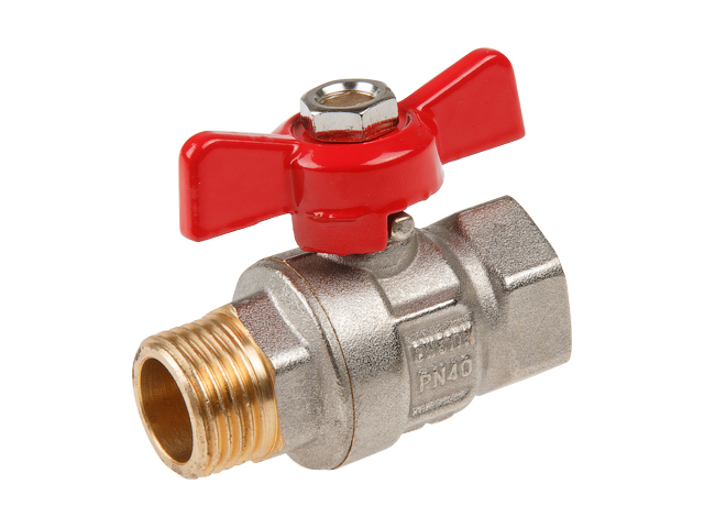 Кран шаровый 1/2" нар.-вн. бабочка PN40, AV Engineering (AVE093012)
