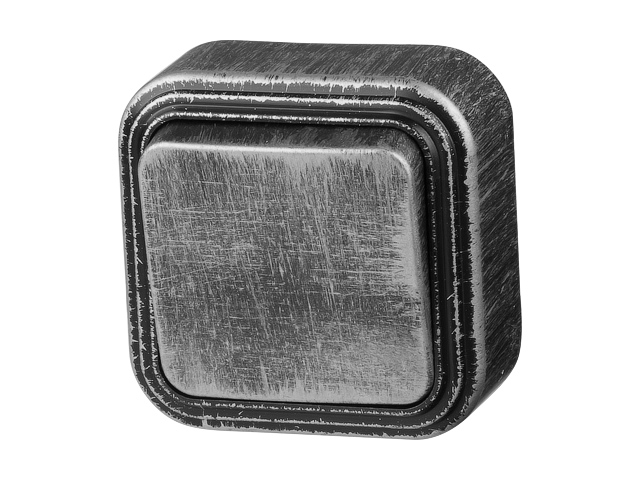 Выключатель 1 клав. (открытый, до 6А) серебро,  Стандарт, Юпитер (VA 16-131 ЧС) (JP7431-01) (ЮПИТЕР)