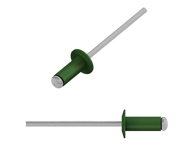 Заклепка вытяжная 4.0х10 мм алюминий/сталь, RAL 6002 (50 шт в зип-локе) STARFIX (Цвет лиственно-зеленый) (SMZ1-17265-50)