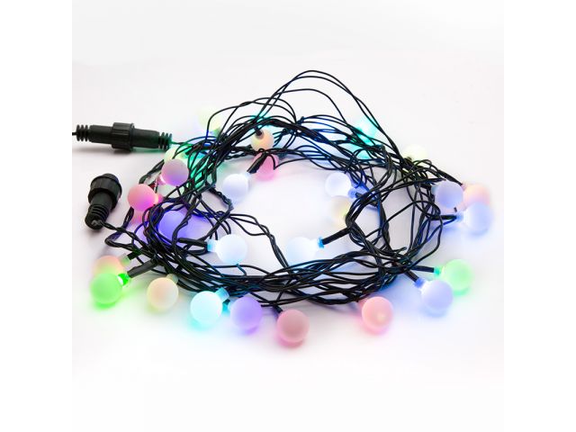 Гирлянда "Мультишарики" d18мм 5м, темно-зеленый ПВХ, 30 диодов, цвет RGB NEON-NIGHT