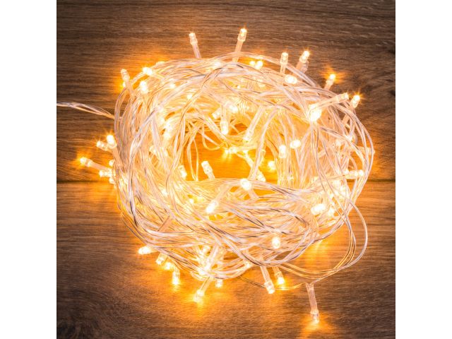 Гирлянда "Твинкл Лайт" 10 м, прозрачный ПВХ, 80 LED, цвет ТЕПЛЫЙ БЕЛЫЙ NEON-NIGHT