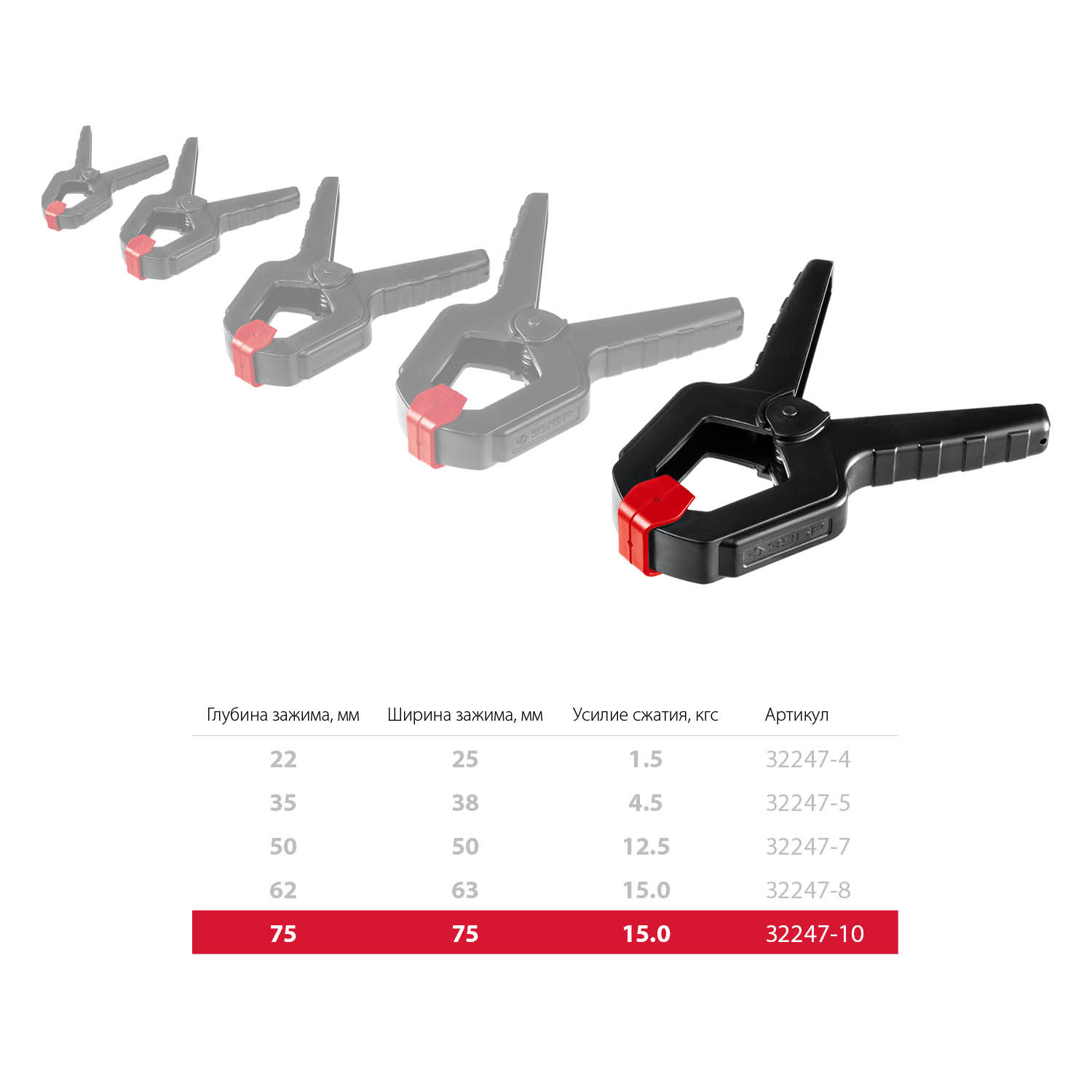 ЗУБР МЗ-100, 100 х 75 мм, пружинный зажим (32247-10)