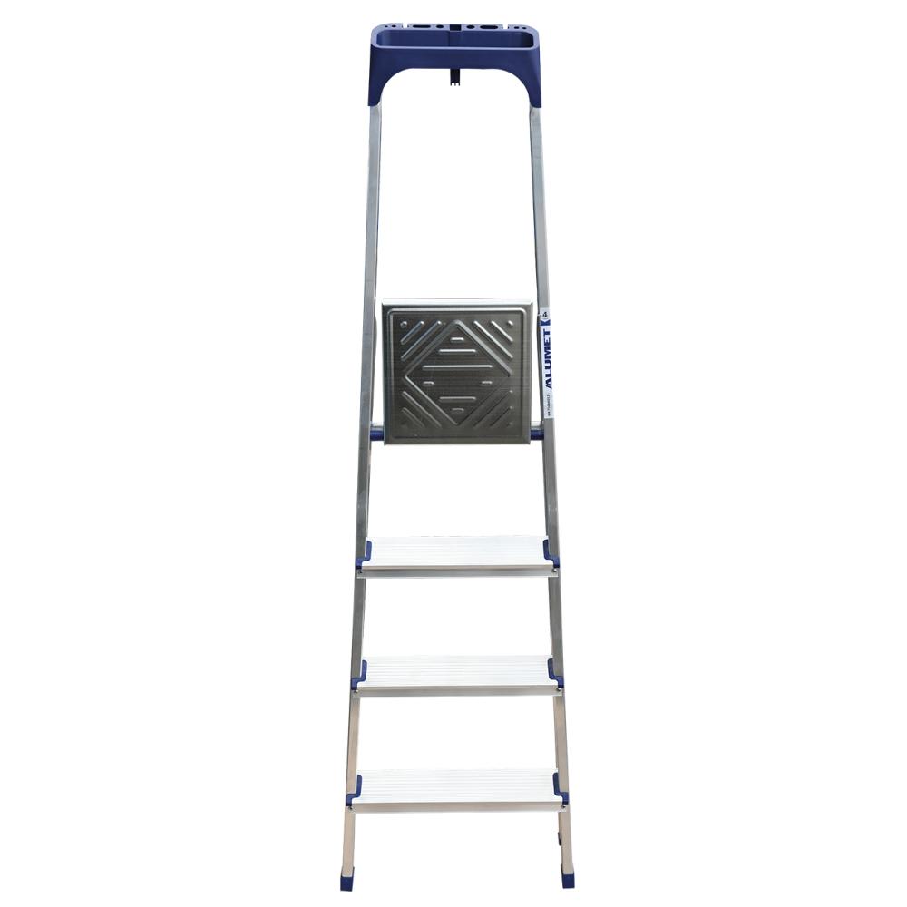Стремянка Алюмет 4 ступени алюминиевая с пластиковым органайзером