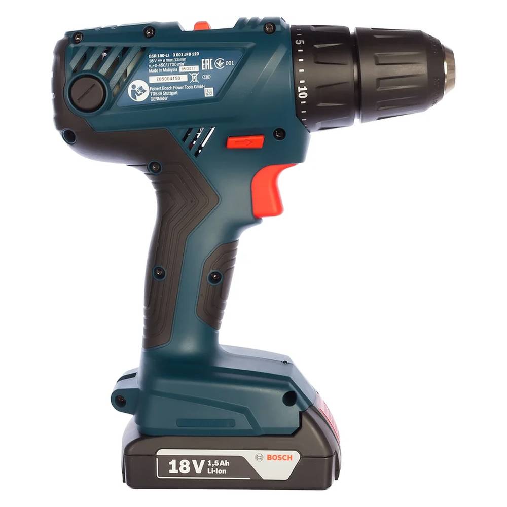 Шуруповерт аккумуляторный Bosch GSR 180-LI (2Ач)