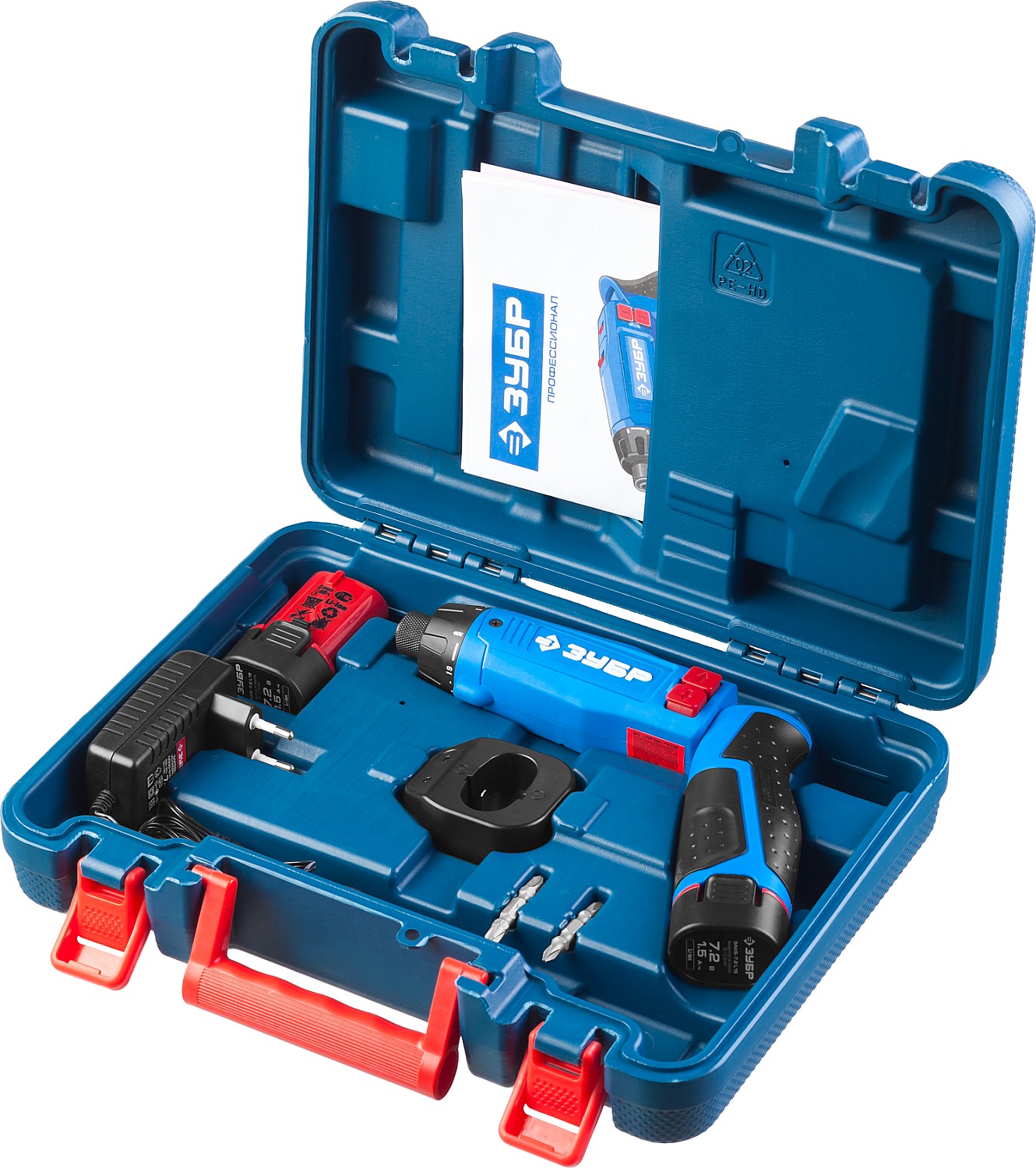 ЗУБР Профессионал ЗО-7.2-Ли КН отвертка-трансформер аккумуляторная 7.2 В, 2 АКБ 1.5Ач Li-Ion, в кейсе