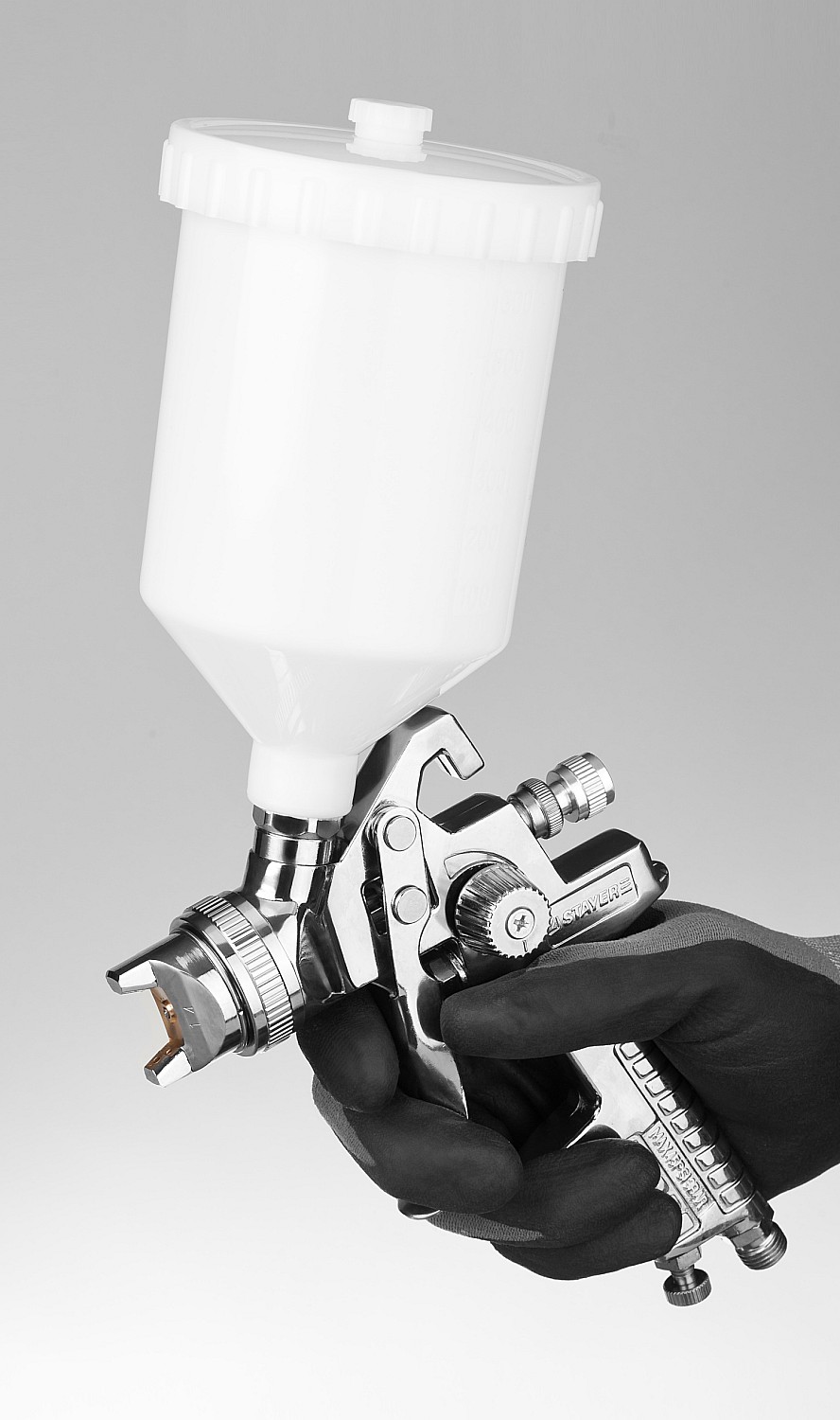 STAYER AirPro G, HVLP 1.4 мм, пневматический краскопульт с верхним бачком, Professional (06476-1.4)