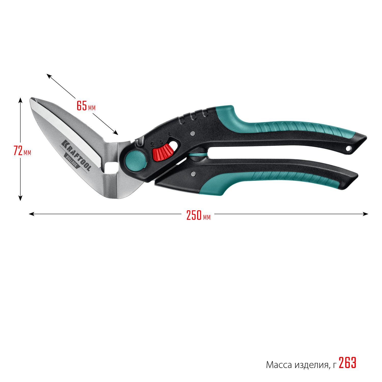 KRAFTOOL BULLDOG, 250 мм, многофункциональные прямые технические ножницы (23203)