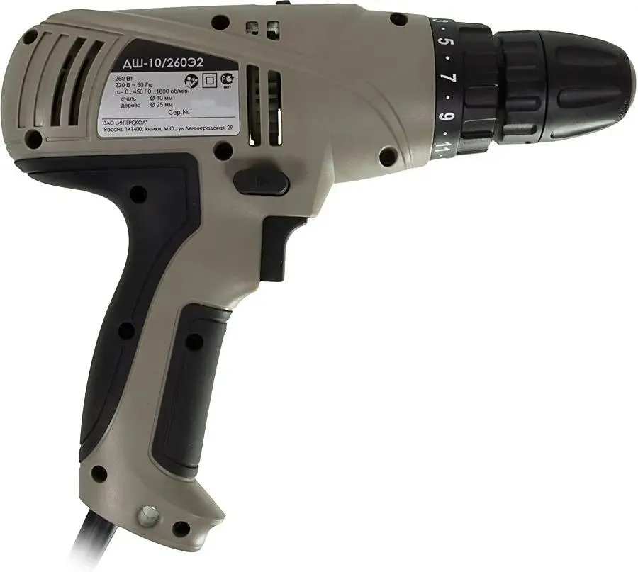 Шуруповерт электрический ИНТЕРСКОЛ ДШ-10/260Э2