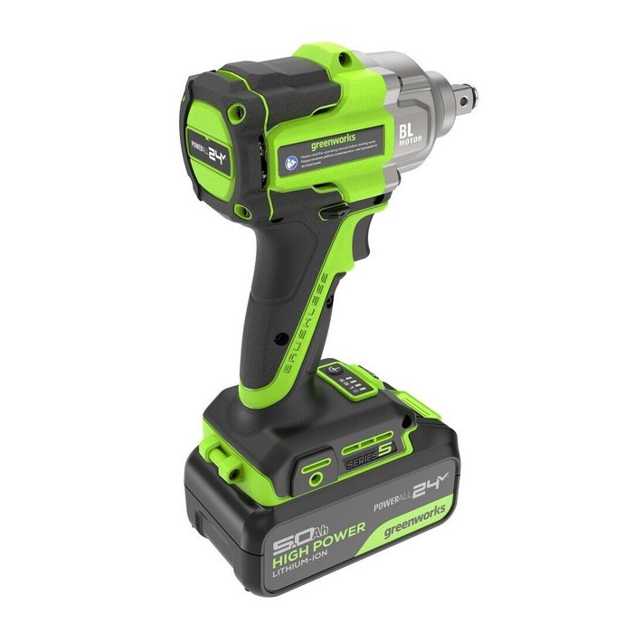 Гайковерт аккумуляторный ударный  Greenworks IW5500 (АКБ 5Ач,ЗУ)