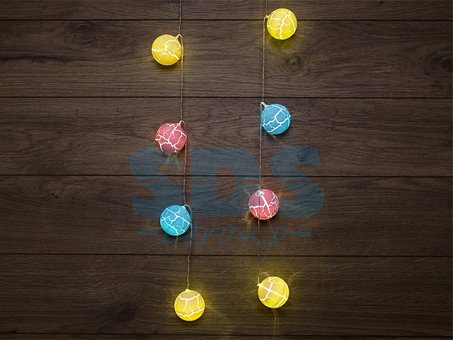 Гирлянда светодиодная «Карамельки» 1.5 м, прозр. ПВХ, 10 LED, теплый белый, питание 2 х АА (батарейк