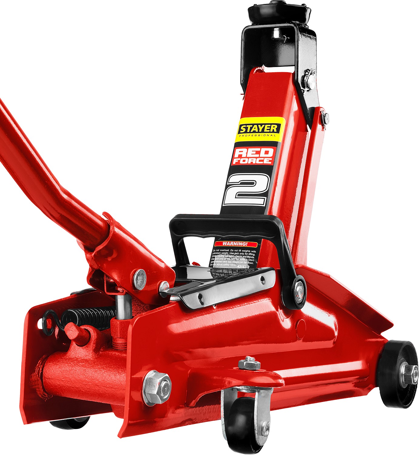 STAYER R-28 RED FORCE, 2 т, 130 - 350 мм, подкатной домкрат для легковых а/м, Professional (43153-2)