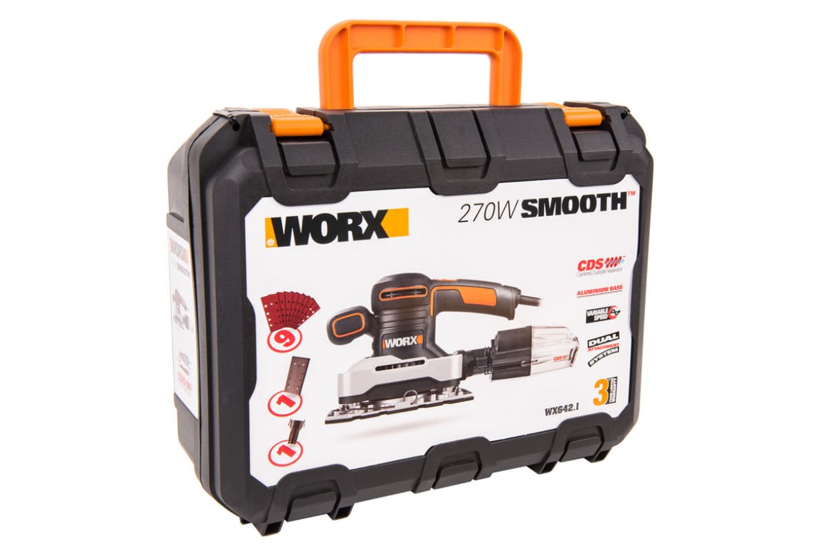 Машина плоскошлифовальная WORX WX642.1, 270Вт