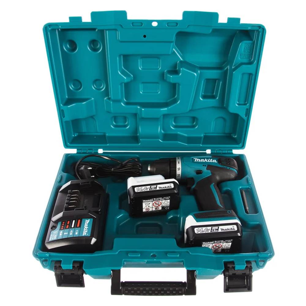 Шуруповерт аккумуляторный Makita DF347DWE+набор бит