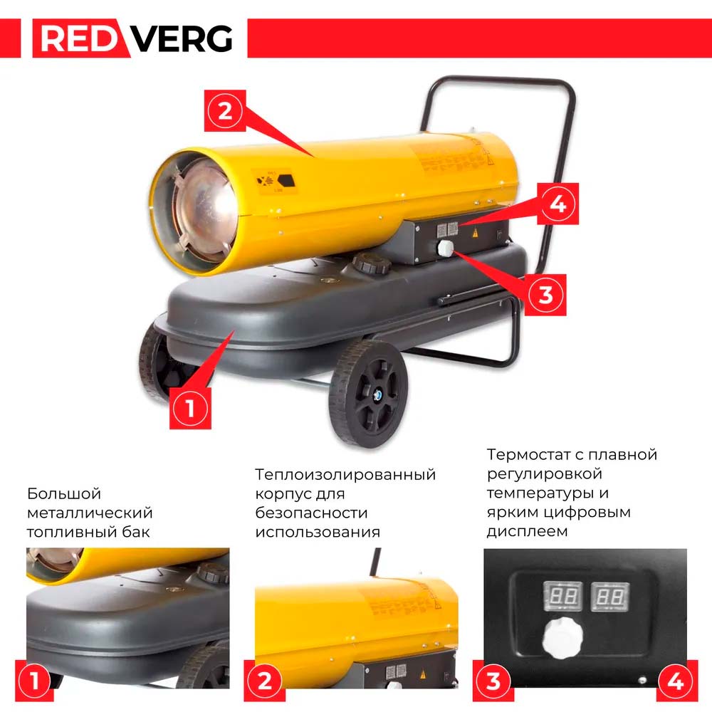 Воздухонагреватель дизельный REDVERG RD-DHD50T
