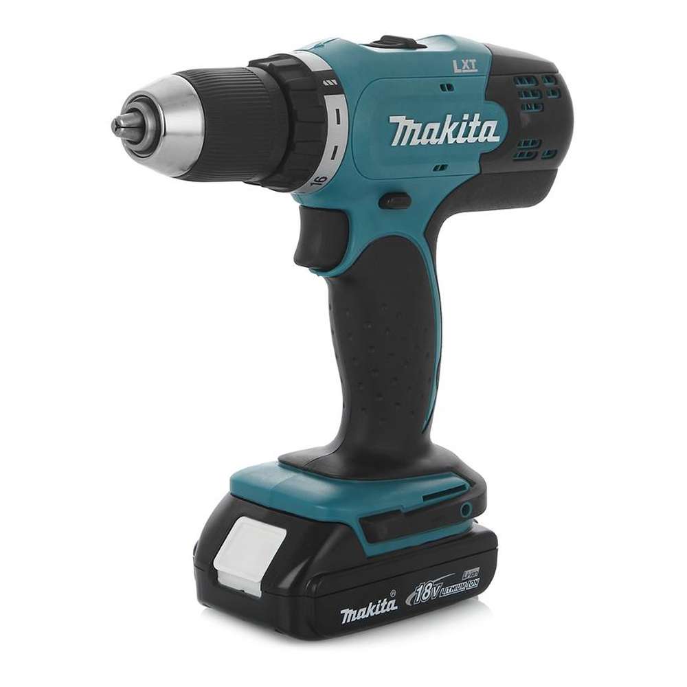 Шуруповерт аккумуляторный Makita DDF453SYE + набор сверел D-20769+очки PGW-180110/CLEAR+перчатки PGH-160350-L