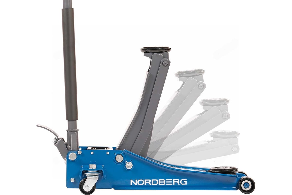 Домкрат подкатной 3 т, супернизкий подхват, педаль NORDBERG N32032