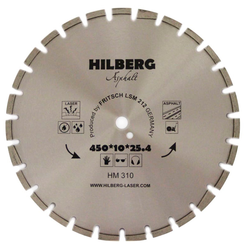 Диск алмазный Hilberg 450*25,4 Hard Materials Лазер асфальт HM310