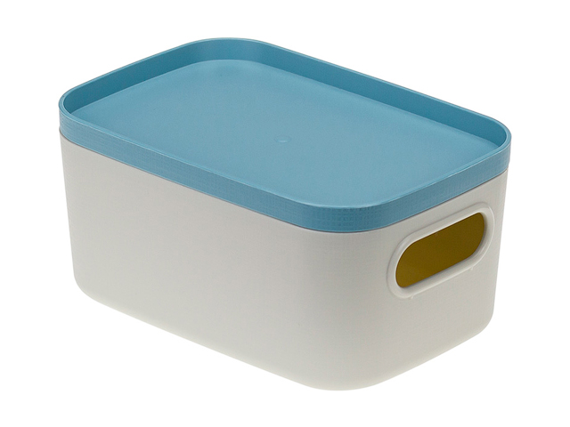 Ящик для хранения с крышкой ИНФИНИТИ 14х7х9,5 см (серо-голубой) IDEA (М2344)