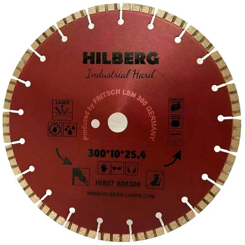 Диск алмазный Hilberg 300*25,4 Industrial Hard HI807