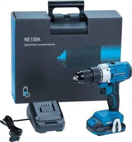 Шуруповерт аккумуляторный макс диам. сверла 13мм, 20В, 80Нм с 2шт акк. и зар. уст-вом NORDBERG NE108