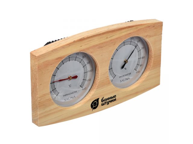 Термометр с гигрометром Банная станция 24,5х13,5х3 см для бани и сауны, "Банные штучки" (18024) (БАННЫЕ ШТУЧКИ)
