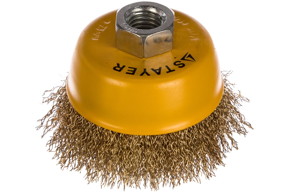 Щетка чашечная STAYER для УШМ,витая  0,3мм, 75мм/М14