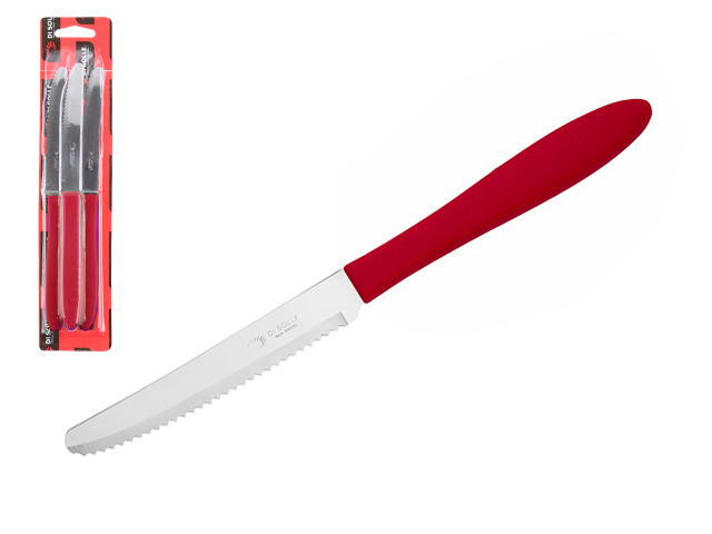 Набор ножей столовых, 3шт., серия PRISMA, красные, DI SOLLE (Супер цена! Длина: 210 мм, длина лезвия: 104 мм, толщина: 0,8 мм. Прочная пластиковая руч