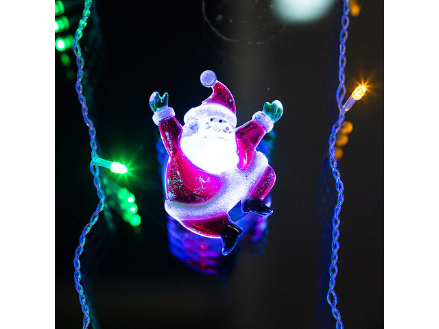 Фигура светодиодная "Санта Клаус" на присоске, RGB (Класс защиты 3, IP20, Тип питания: батарейки) (501-023) (NEON-NIGHT)