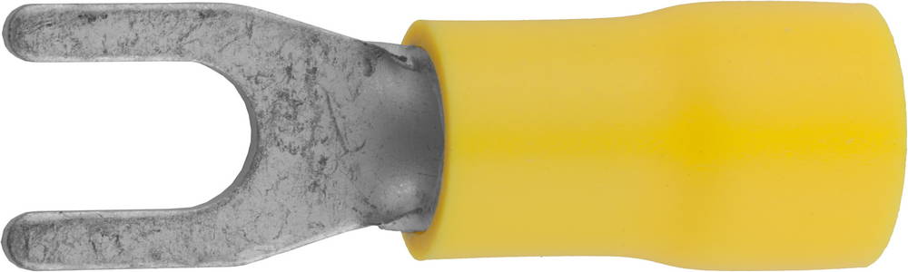 СВЕТОЗАР 4 - 6 мм2, желтый, 10 шт, d 4 мм, изолированный наконечник с вилкой для многожильного кабеля (49420-60)