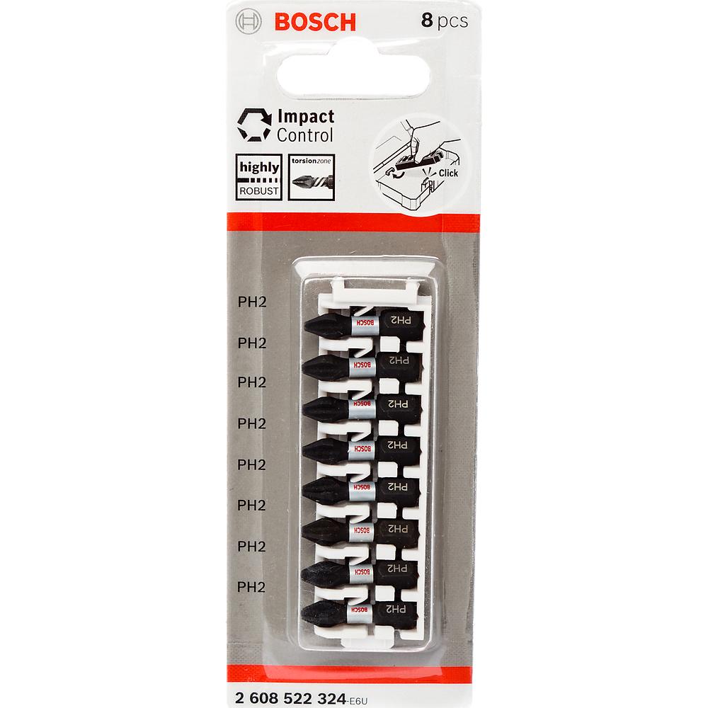 Набор бит Bosch 8шт Ph 2/25 ударных (324)