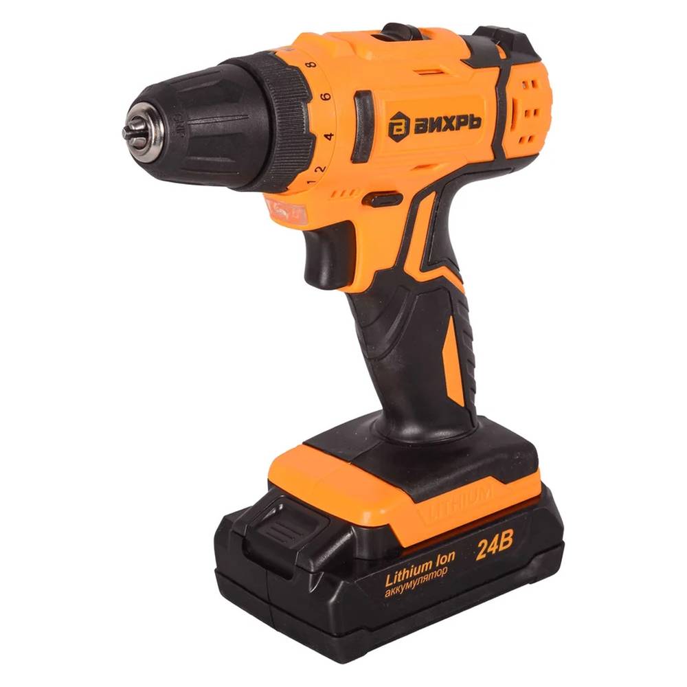 Шуруповерт аккумуляторный Вихрь ДА-24Л-2к (2,0 А/ч)