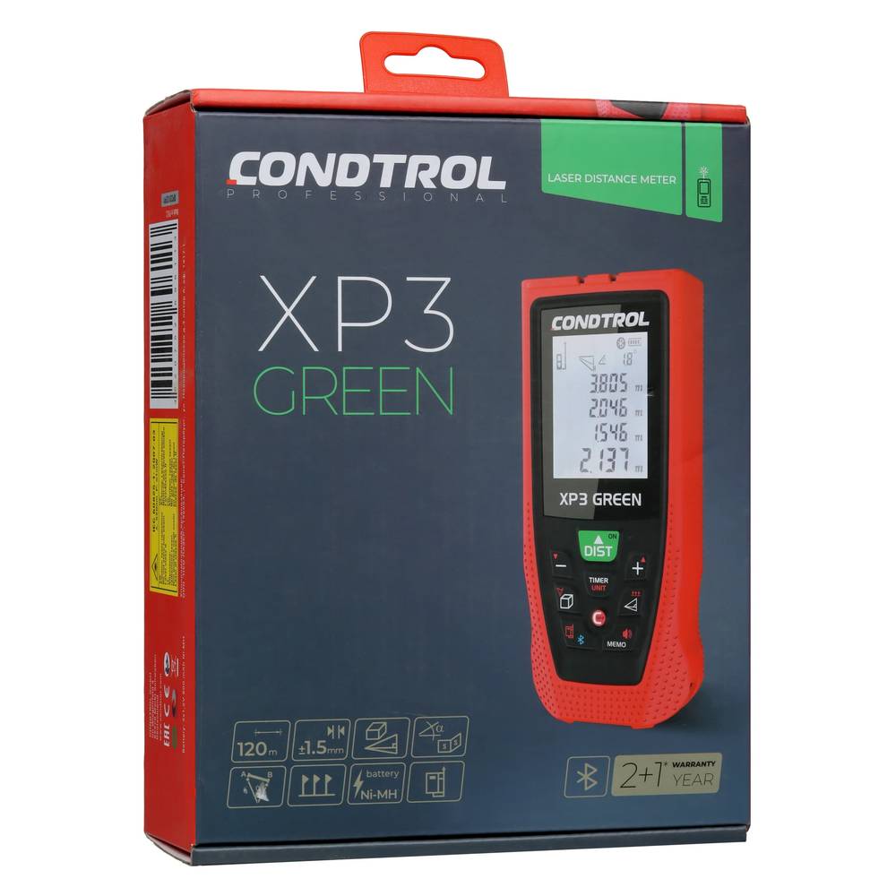 Измеритель длины лазерный CONDTROL XP3  Green, 120 m
