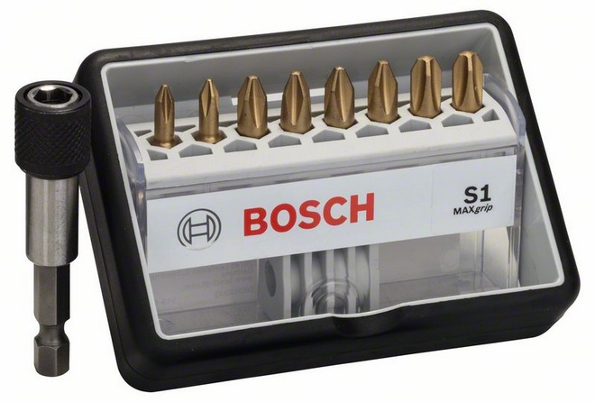 Набор бит Bosch 8шт TIN+держатель PH 25мм Robust Line (574)