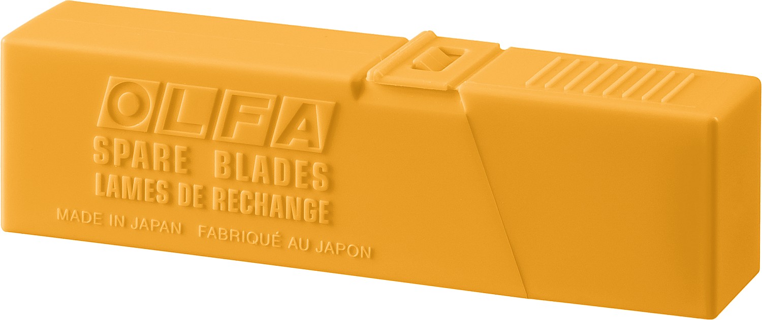 OLFA 18 мм, 50 шт, в пластиковом кейсе + блистер, сегментированные лезвия (OL-LB-50B)
