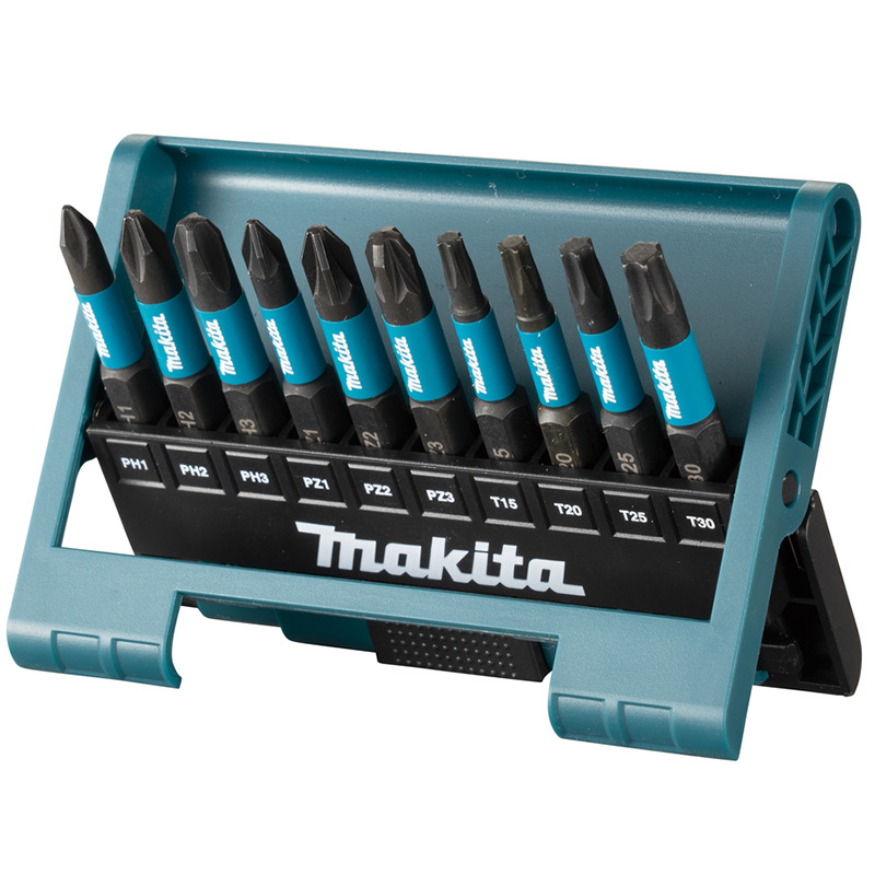 Набор бит Makita Impact Black 50 мм 10 шт.(PH1,PH2,PH3,PZ1,PZ2,PZ3,T15,T20,T25,T30 )