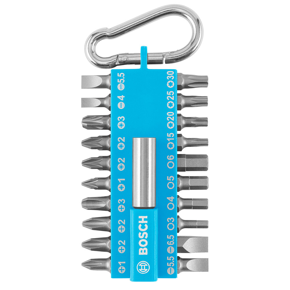 Набор бит Bosch 21шт с карабином синий (822)