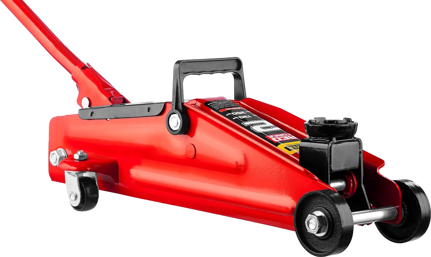 STAYER R-28 RED FORCE, в кейсе, 2 т, 130 - 350 мм, подкатной домкрат для легковых а/м, Professional (43153-2-K)