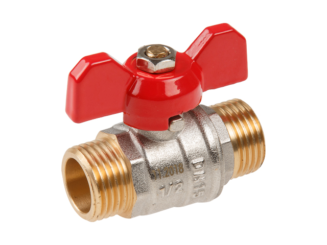 Кран шаровый 1/2" нар.-нар. бабочка PN30, AV Engineering (AVE142012)