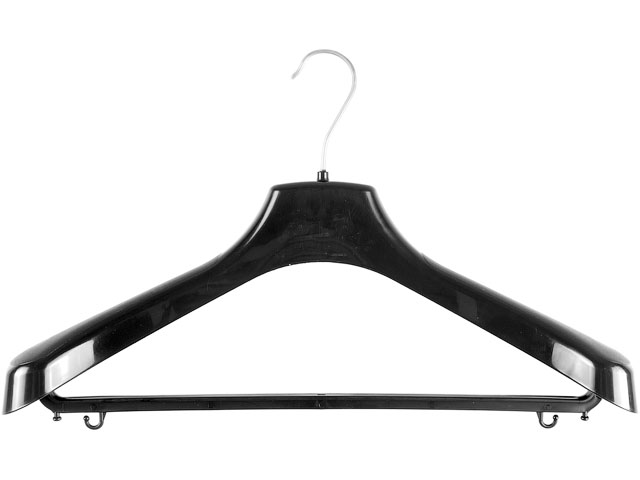 Вешалка костюмная №4Р, пластмассовая, черная, 420 х 55 х 255, ЛИТОПЛАСТ (433000165)