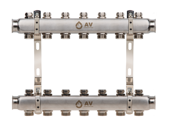 Коллекторная группа AVE162, 7 вых. AV Engineering (PRO серия Для отопления (радиаторы)) (AVE16200107)