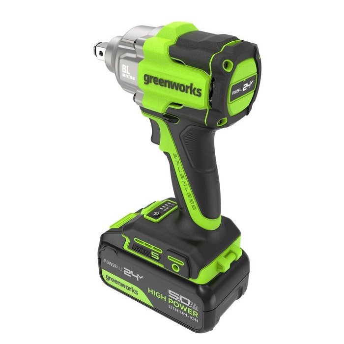 Гайковерт аккумуляторный ударный  Greenworks IW5500 (АКБ 5Ач,ЗУ)