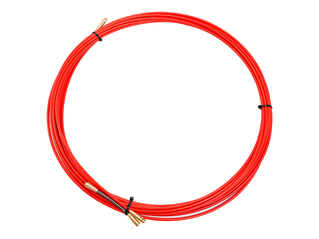 Протяжка кабельная (мини УЗК в бухте), стеклопруток, d=3,5 мм 10 м красная (47-1010) (REXANT)