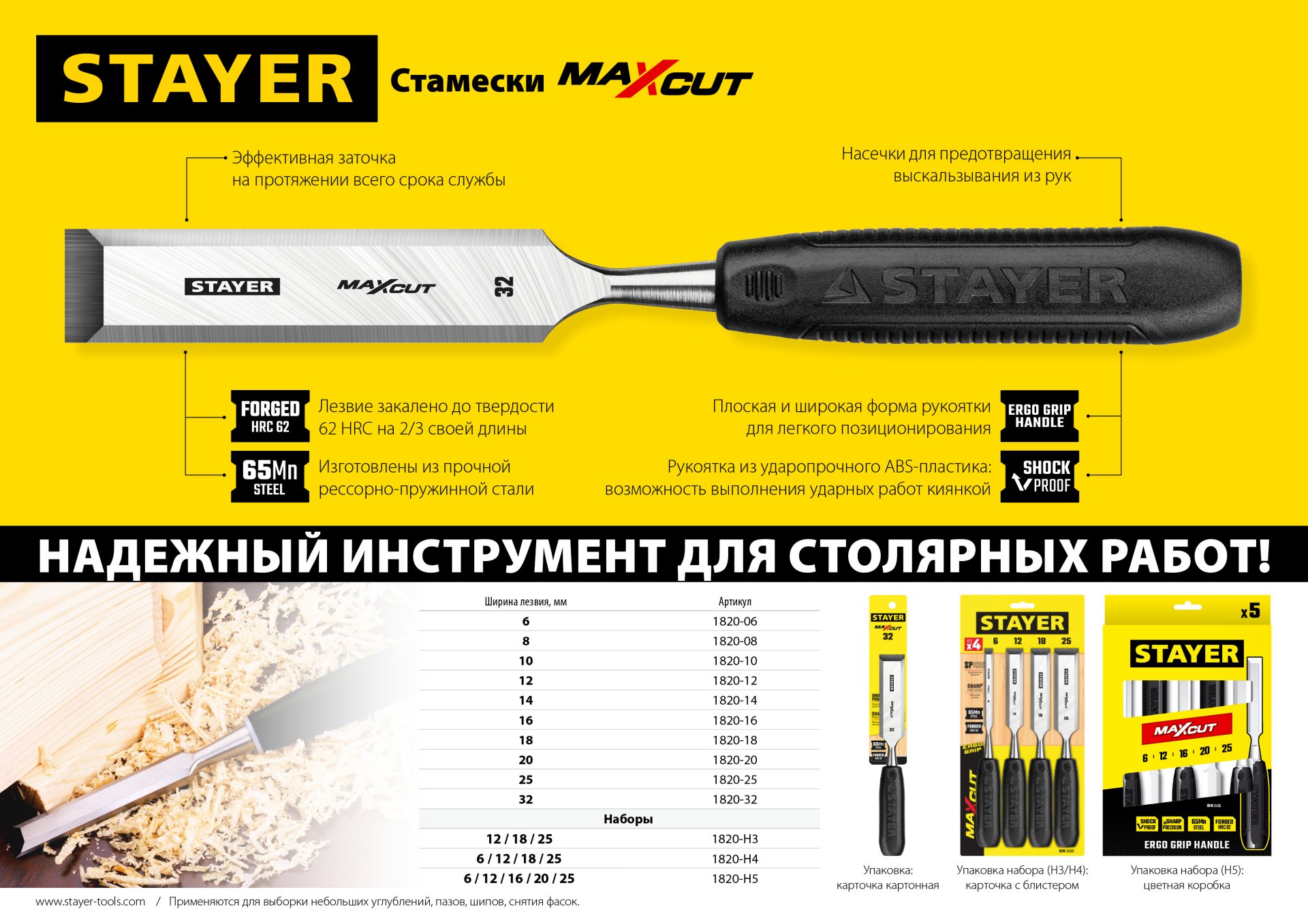 STAYER Max-Cut, 16 мм, стамеска (1820-16)