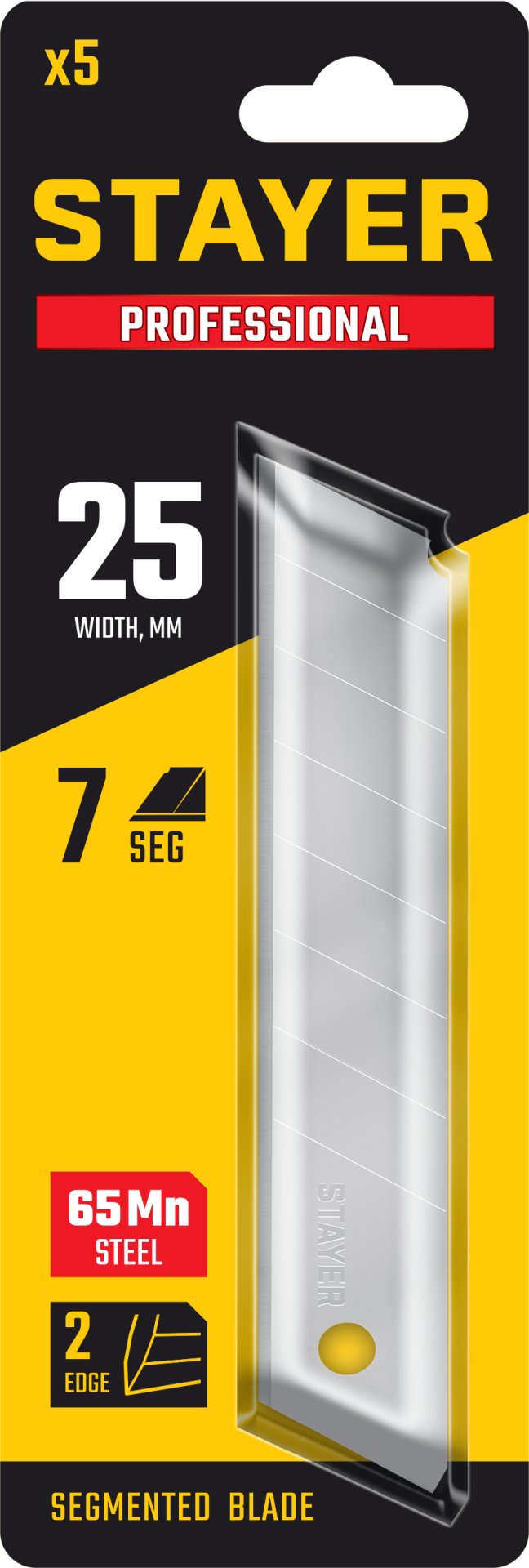 STAYER 25 мм, 5 шт, сегментированные лезвия, Professional (09179-S5)