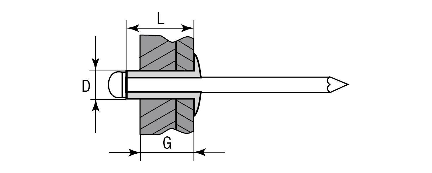 KRAFTOOL Alu (Al5052), 6.4 x 30 мм, 150 шт, алюминиевые заклепки (311701-64-30)