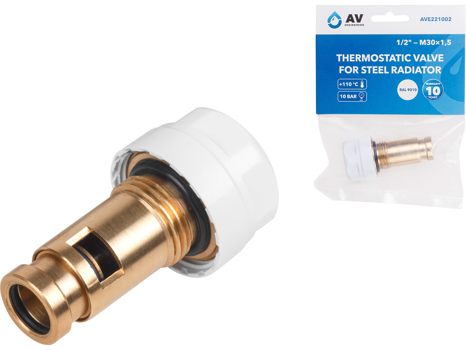 Термостатический клапан для стального радиатора, AV Engineering